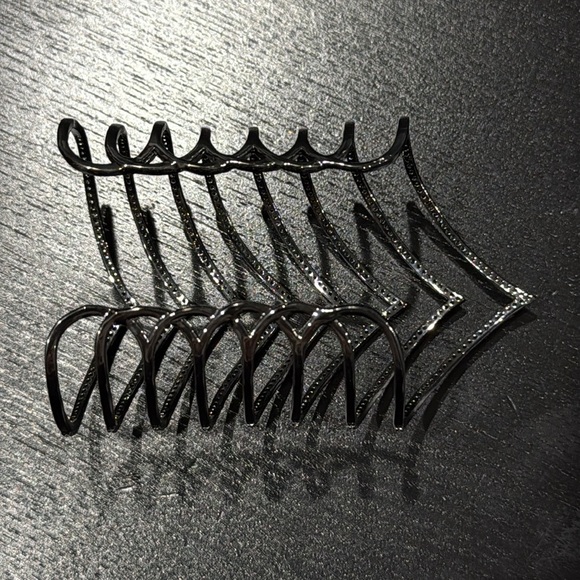 Verona Gunmetal Chevron Cuff Bracelet with Cubic Zirconia Stones - Picture 5 of 9